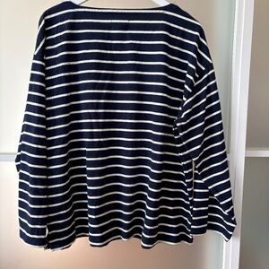 Navy blue and white long-sleeve t-shirt by Hudson North. Sz. 1X NWOT